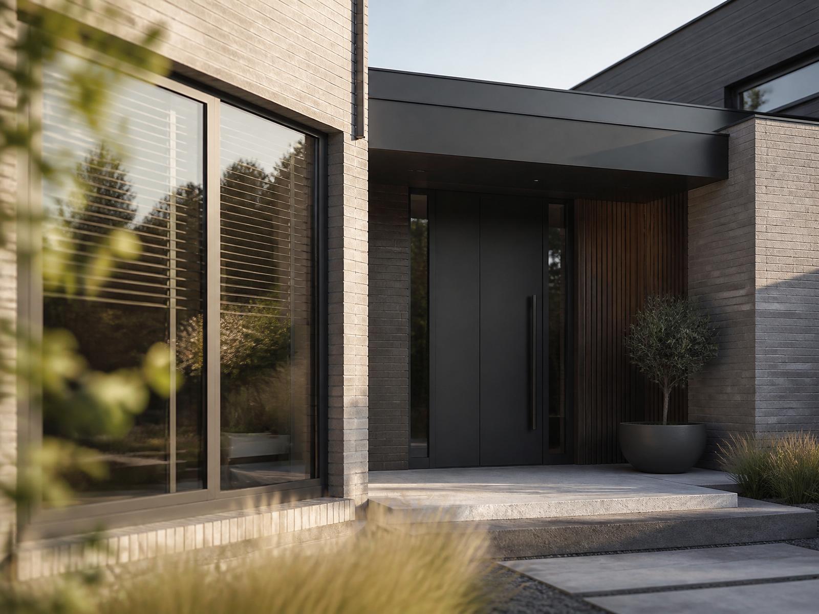 Modern woonhuis met aluminium ramen en deur op maat, geplaatst door Lesire in Gent